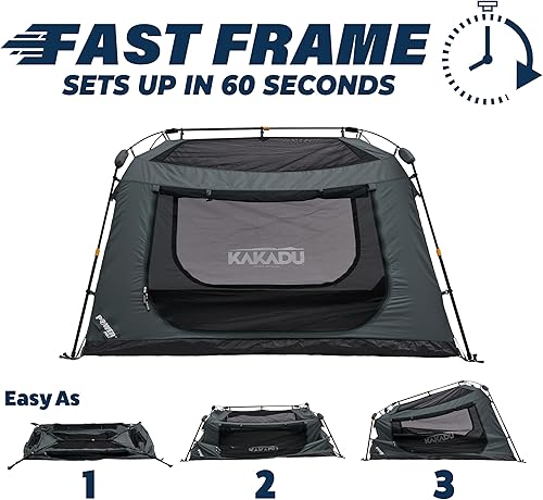 Miniatura 2 de Kakadu - Tienda de campaña de marco rápido 3P, tienda de campaña para 3 personas, configuración de 1 minuto, diseño de doble cubo de marco rápido