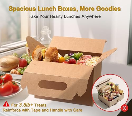 Miniatura 2 de Happyhiram Paquete de 40 cajas grandes a dos aguas color marrón Kraft, cajas de regalo de papel kraft resistentes de 9 x 6 x 6 pulgadas, para