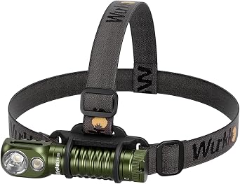 Wurkkos HD20 Headlamp Rechargeable 2000 Lumen Super Bright | 90 High CRI, Magnetic, Deep Clip, Spotlight Floodlight, IP68 Waterproof Headlamp Flashlight for Camping Hiking RunningGreen