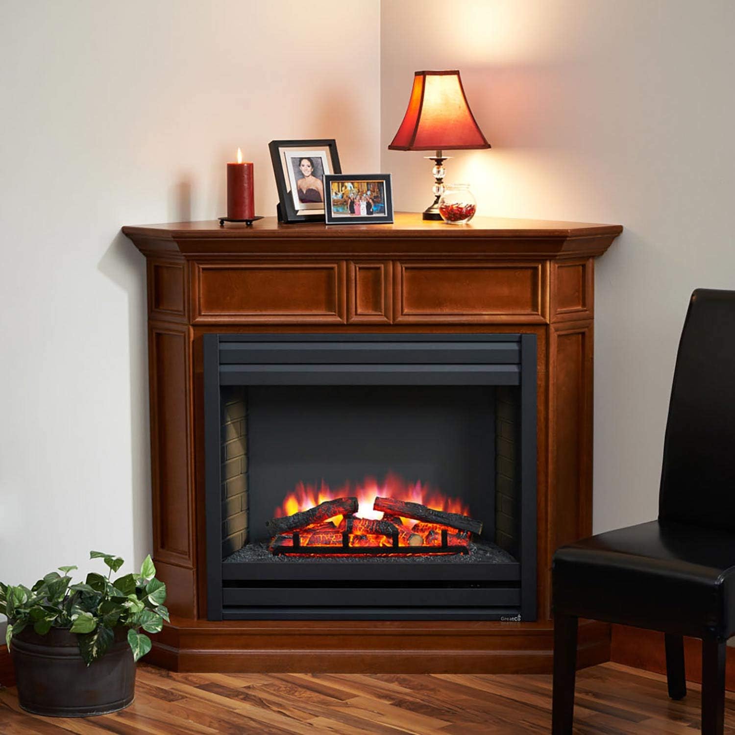 GreatCo Gallery Series Built-in Electric Fireplace with Louvered Front (GBI-34-LF-34), 34-Inch