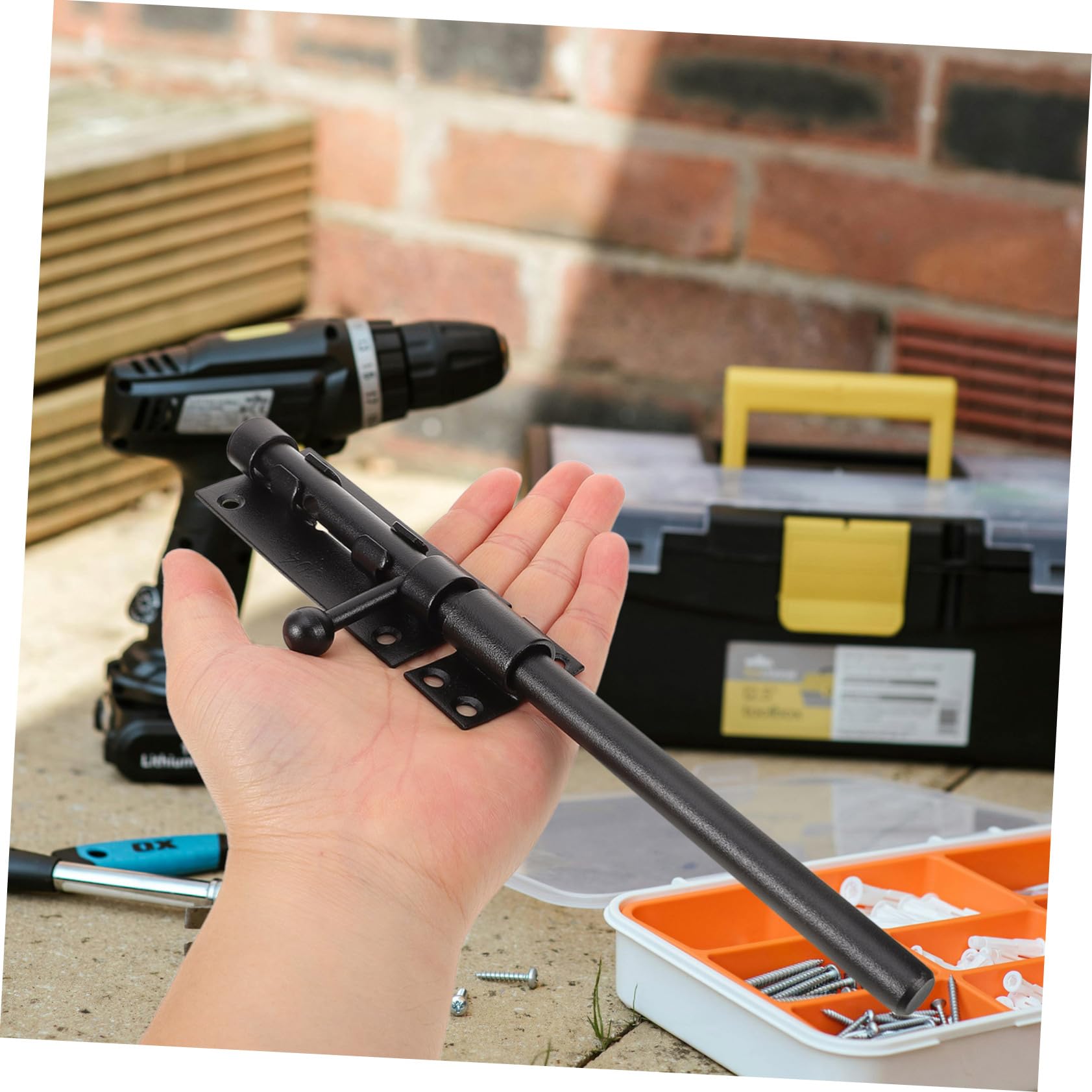 Serratura Scorrevole in Acciaio Inox per Porta Garage e Cancelli, Chiavistello a Bullone Resistente, Chiusura Sicurezza per Porte Interne Bagno e Camera