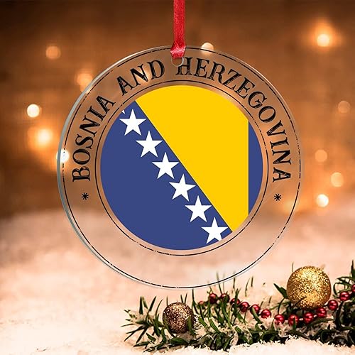 Vista 67 de Bandera de Curazao - Adorno para árbol de Navidad, bandera nacional, decoración de árbol de Navidad de Curazao, recuerdo acrílico, adorno colgante