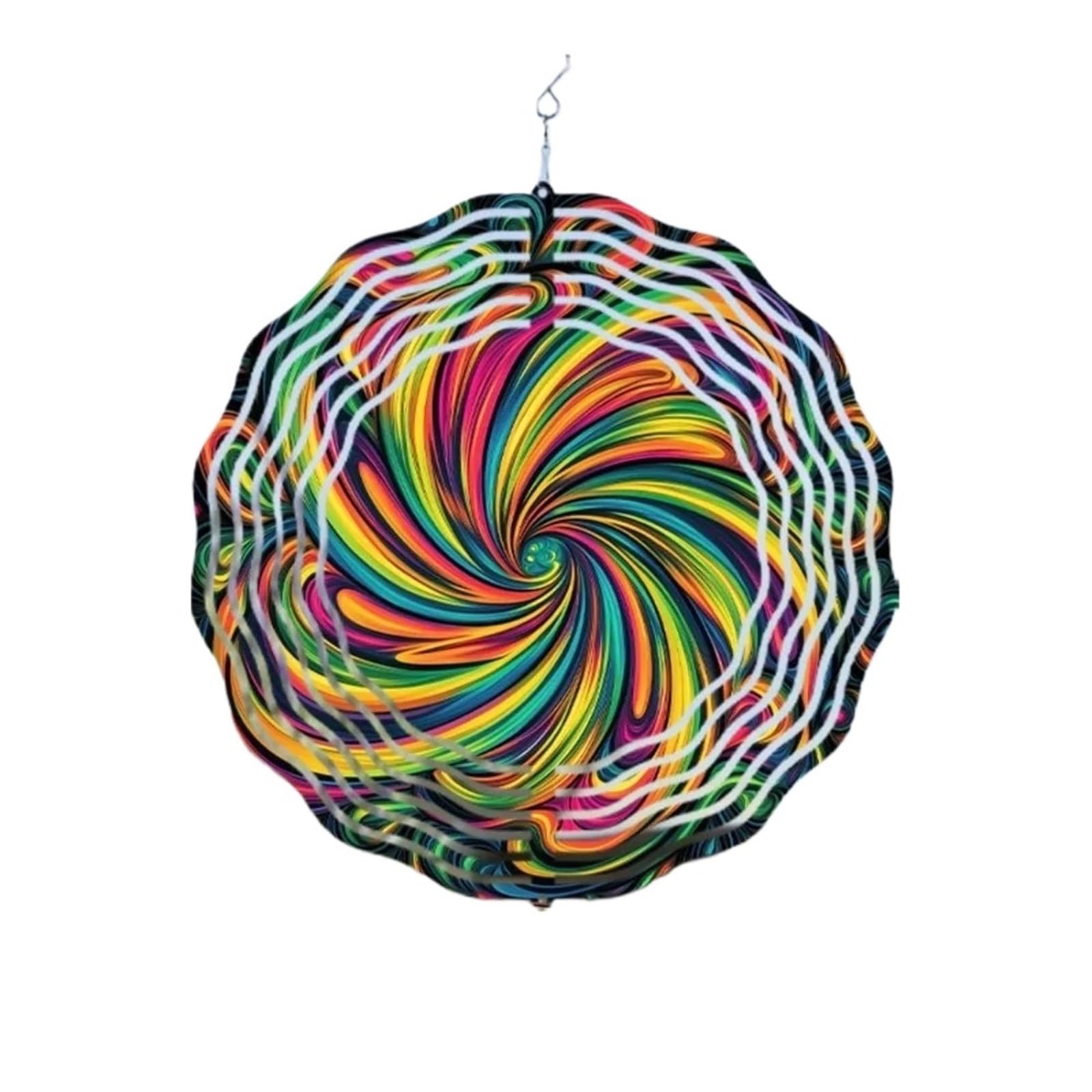 Carillon éolien Mandala 3D coloré suspension déco jardin extérieure et intérieure