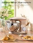 Facelle Mélangeur de stand, 9.5Qt Mélangeurs pour la cuisson 660W Mélangeur de cuisine Tilt-Head à 6+P Speed avec crochet Dough Whisk Beater Splash Guard Mixing Bowl for Bread Cakes Pizza Salad Egg.