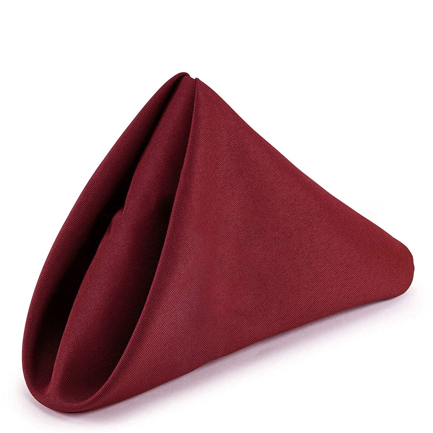 WedDecor 20 x 20 Inch 100% Polyester Cloth Napkins Burgundy, 4pcs โ image 1
