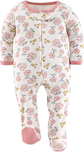 Vista 4 de The Peanutshell Pijama con pies para bebés, para dormir y jugar, paquete de 3