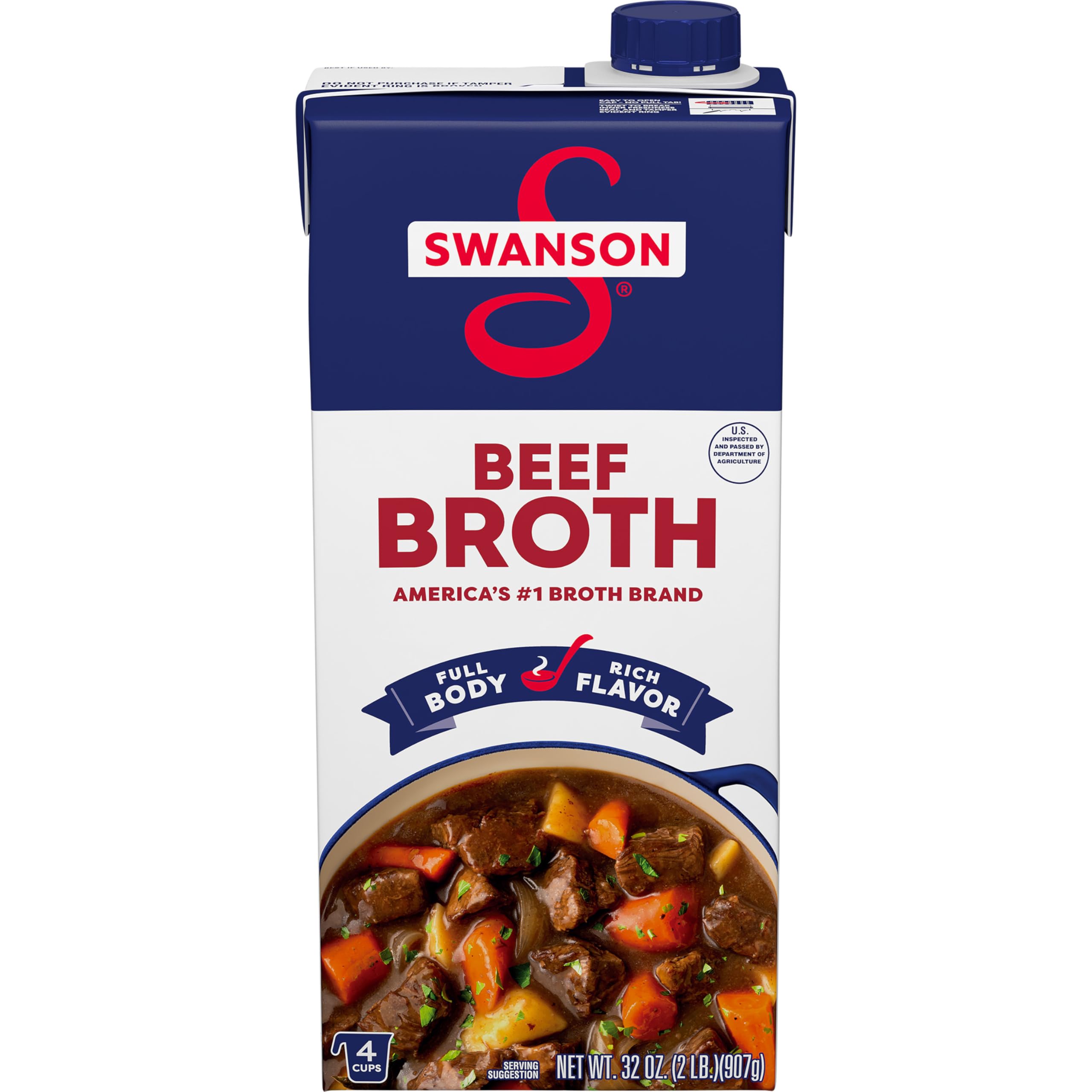 Swanson 100% Natural, Gluten-Free Beef Broth, 32 Oz Carton