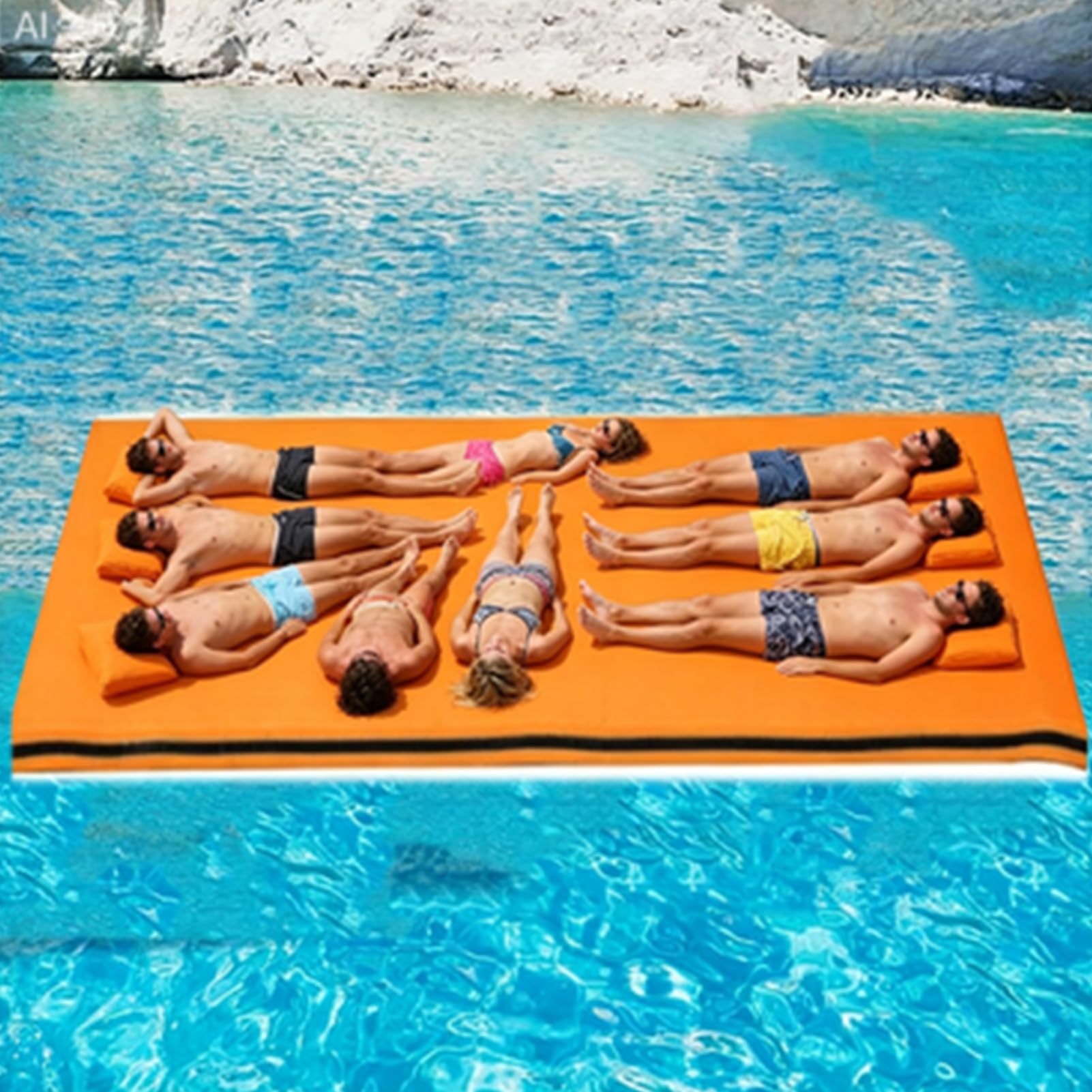 Tapis d'eau flottant Lily Pad Flotteur de piscine pour lacs et océans, 3 couches de mousse XPE pour les loisirs et la relaxation dans l'eau