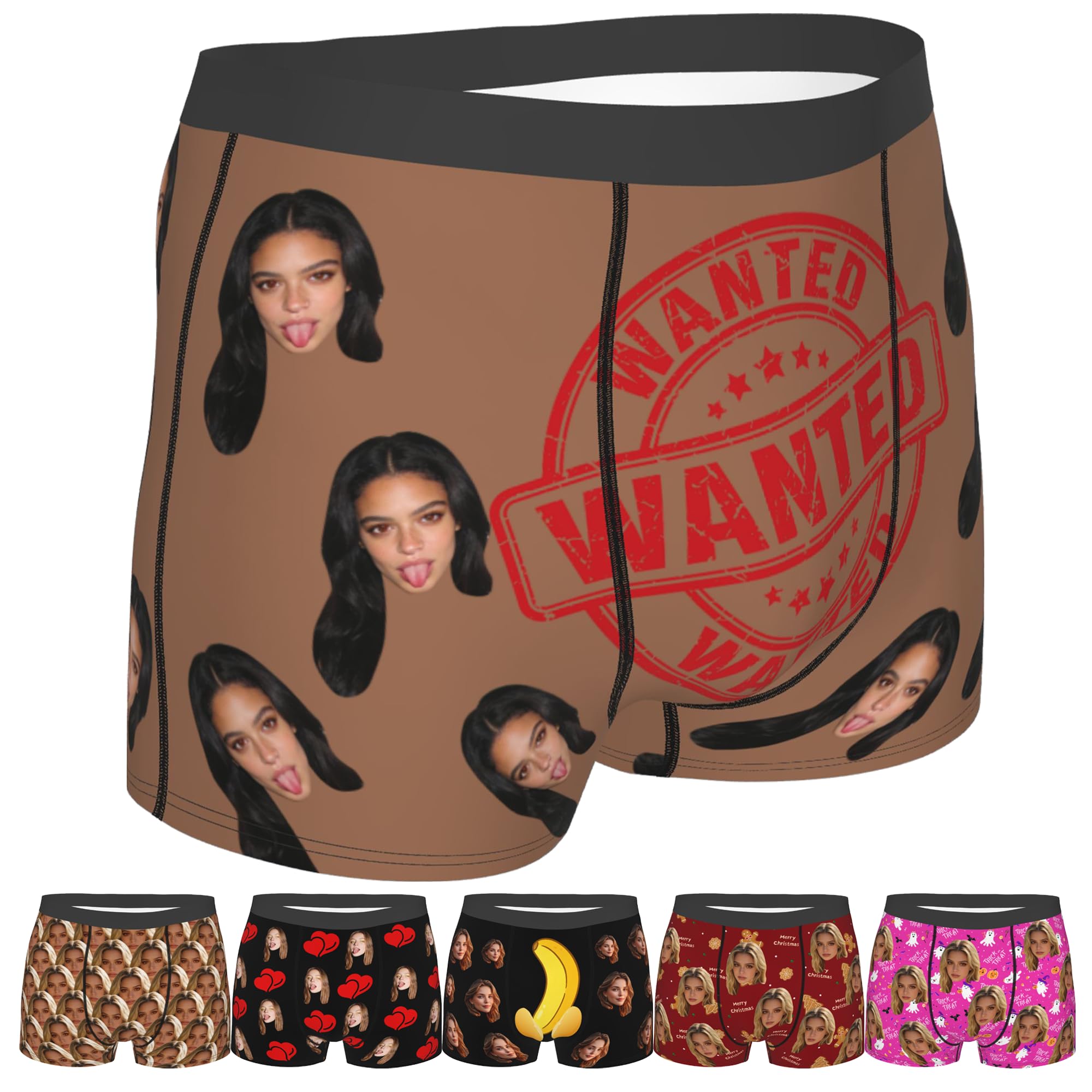 Custom Boxers for Boyfriend Husband Father Design Face Boxer for Gifts Valentines Day Birthday Fathers Day for Him