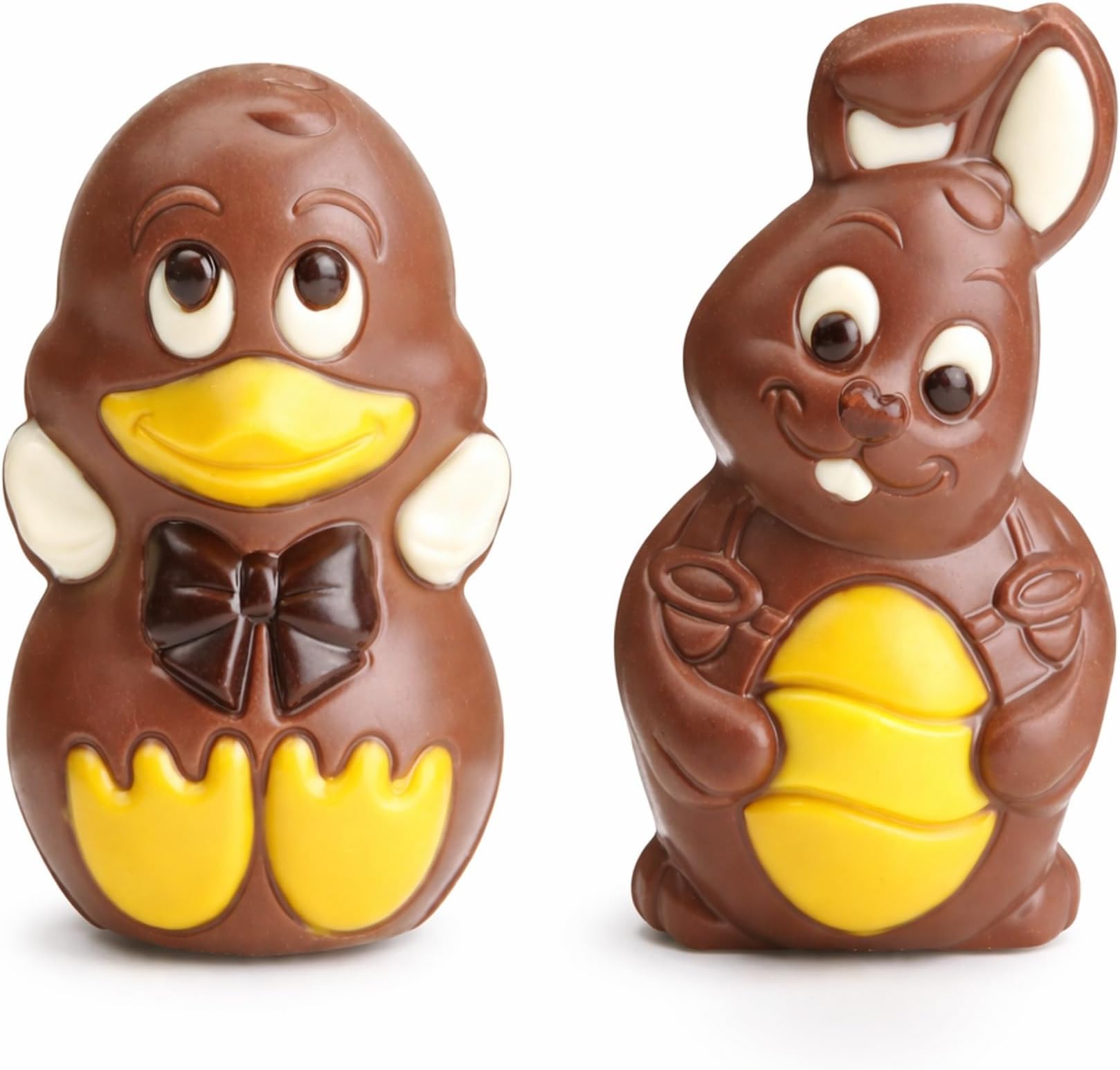 Milk Chocolate Decorated Easter Bunny and Duck Figure - Easter Chocolate Gifts Egg Hunt (2 x 55g)