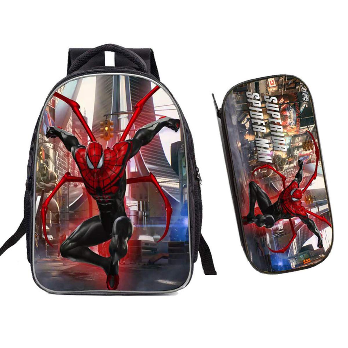 WNUVB Spiderman Schoolbag, Pupils Avengers League Bag Cartoon Casual Polyester Anime Bag Reduced Backpack 25