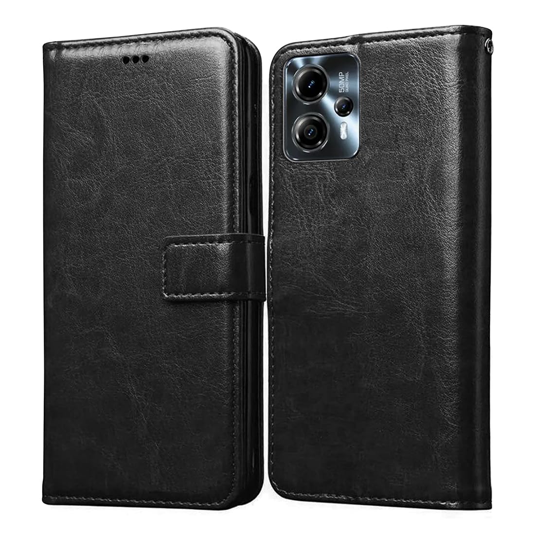 Casotec Flip Cover for Motorola Moto G13 4G | Premium Leather Finish | Inbuilt Pockets & Stand | Flip Case for Motorola Moto G13 4G (Black) (B0C1K314L3) Amazon Price History, Amazon Price Tracker