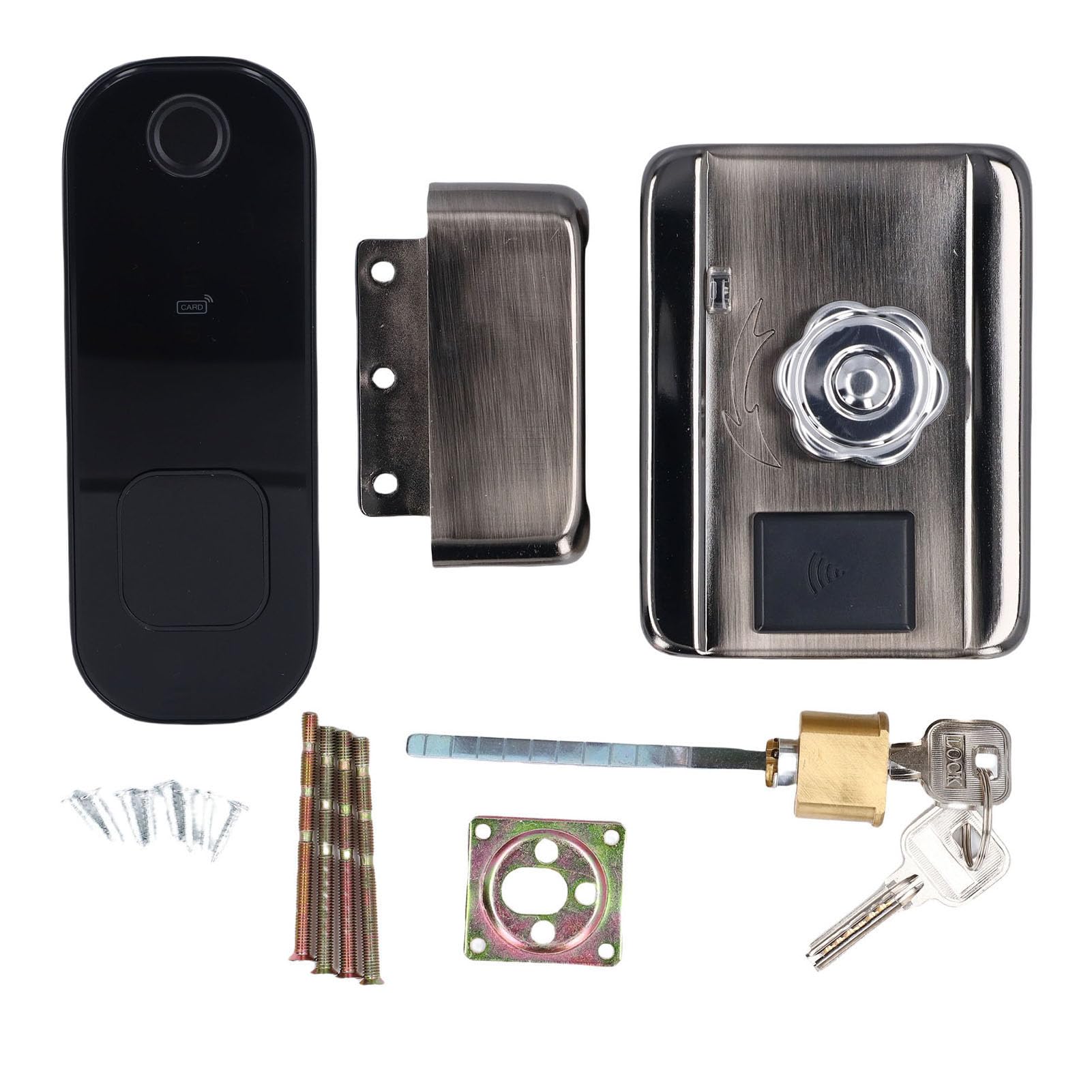 Smart Lock, Impronte Digitali WiFi APP Controllo Scheda IC Password Serratura per Porta Senza Chiave, Serratura Elettronica Biometrica con Chiavi Meccaniche per Vari di Porte