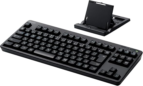 Elecom TK-FBM111BK Bluetooth Keyboard Membrane Type with Stand for Multi-Pairing iPad Surface Black