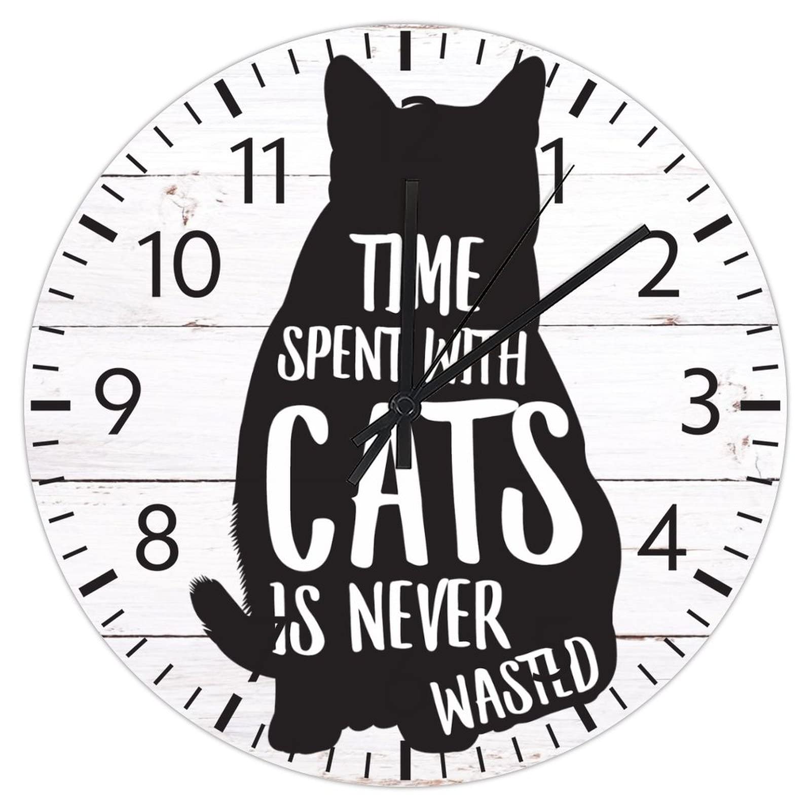 Horloge murale chat Time Spent with Cats Is Never Wasted deco chambre