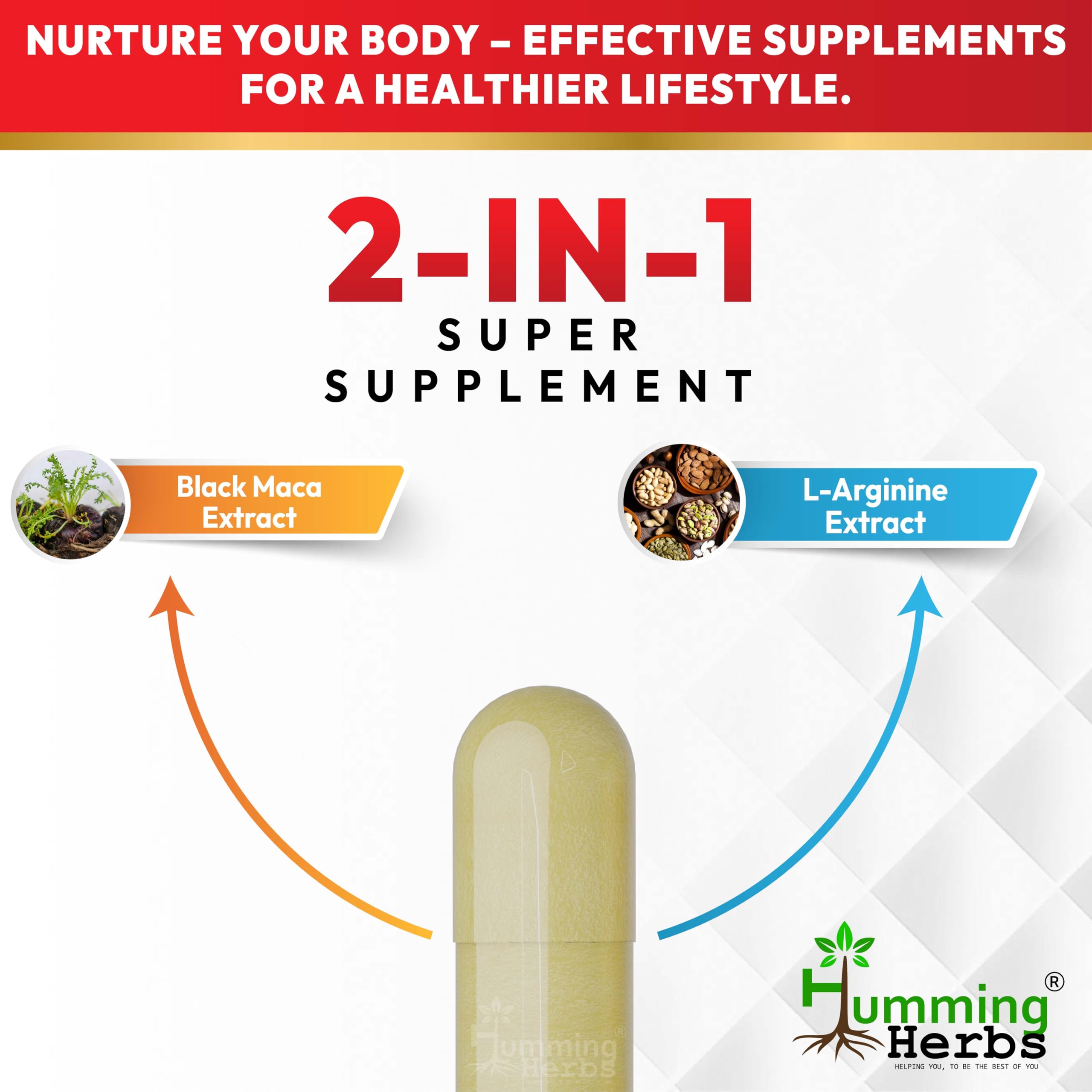 Humming Herbs Black Maca Root Extract 1300mg - Boosts Energy & Stamina, Supports Mood & Hormonal Balance - Men's & Women's Health Supplement 3