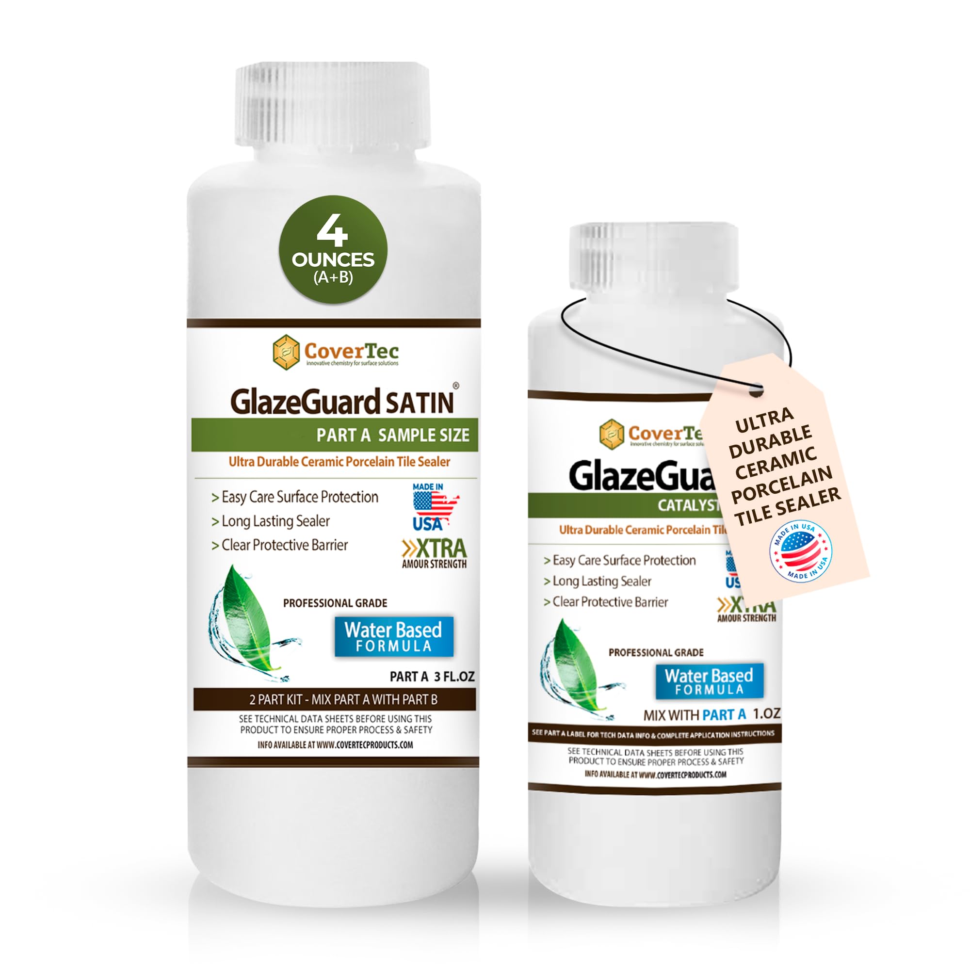 GlazeGuard Satin Ceramic & Porcelain Tile, Grout Sealer Satin Finish (4 oz Kit)