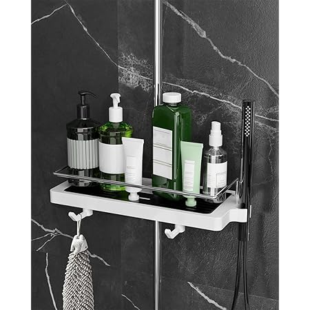 Panier Douche Support 11kg Étagères De Douche Adhésives Sans Perçage - 2 Supports En Acier Inoxydable Antirouille - Rangement Spacieux Pour Gels Et Shampooings étagère Drainage Rapide