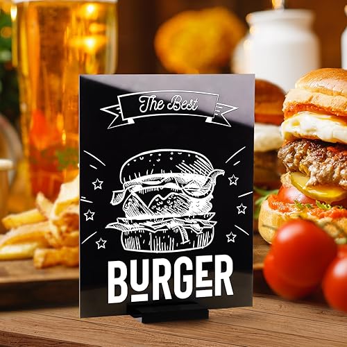 Miniatura 54 de UNIQOOO Paquete de 6 letreros acrílicos esmerilados en blanco para mesa de boda, 11 x 14 pulgadas, hoja acrílica para soporte de números de mesa