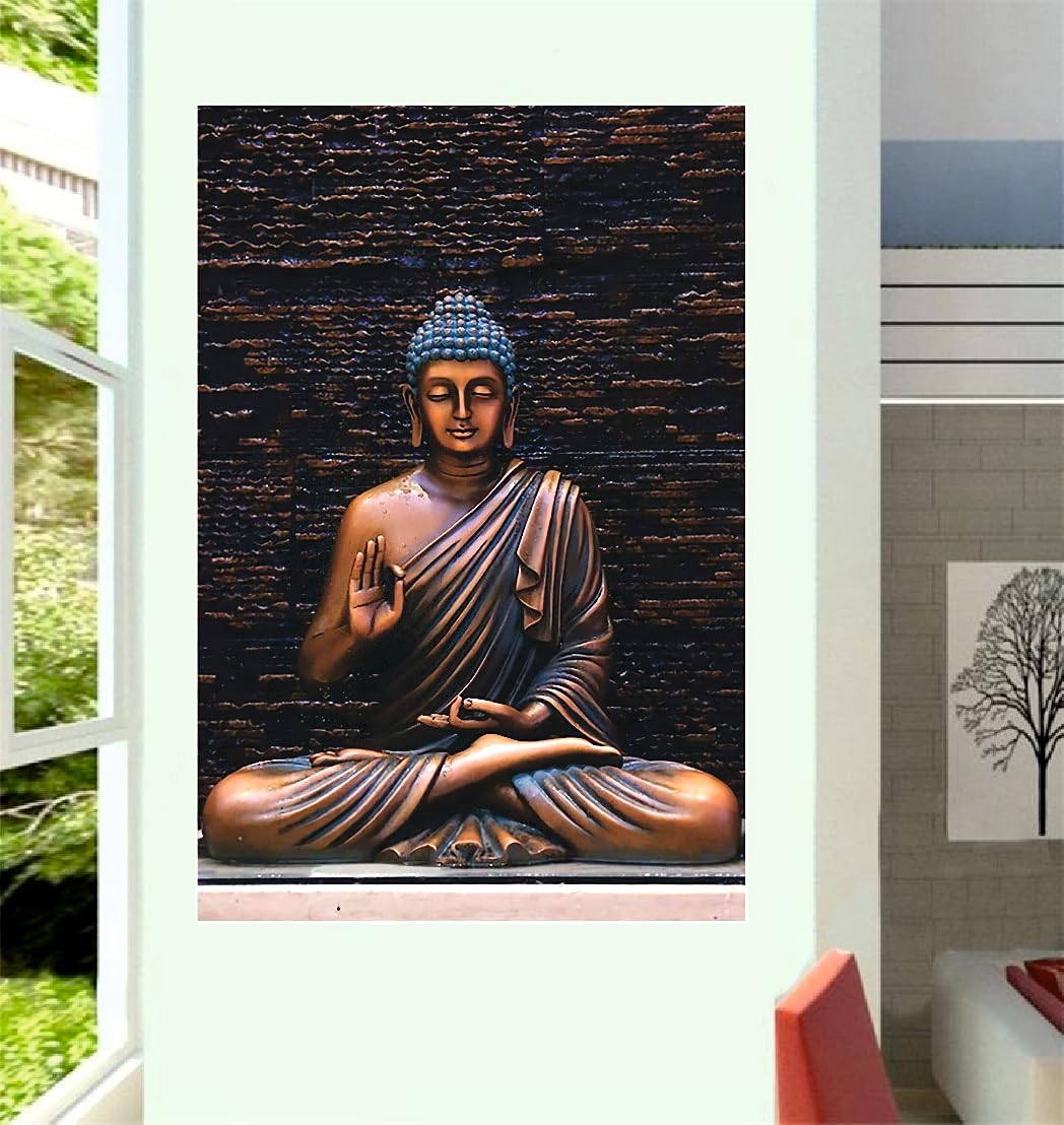 Decals Creation Gautam Buddha Vinyl Reusable Self-Adhesive Sticker | Wall Reusable Self-Adhesive Sticker For Living Room/Bedroom/Office Size - 60 Cm X 90 Cm
