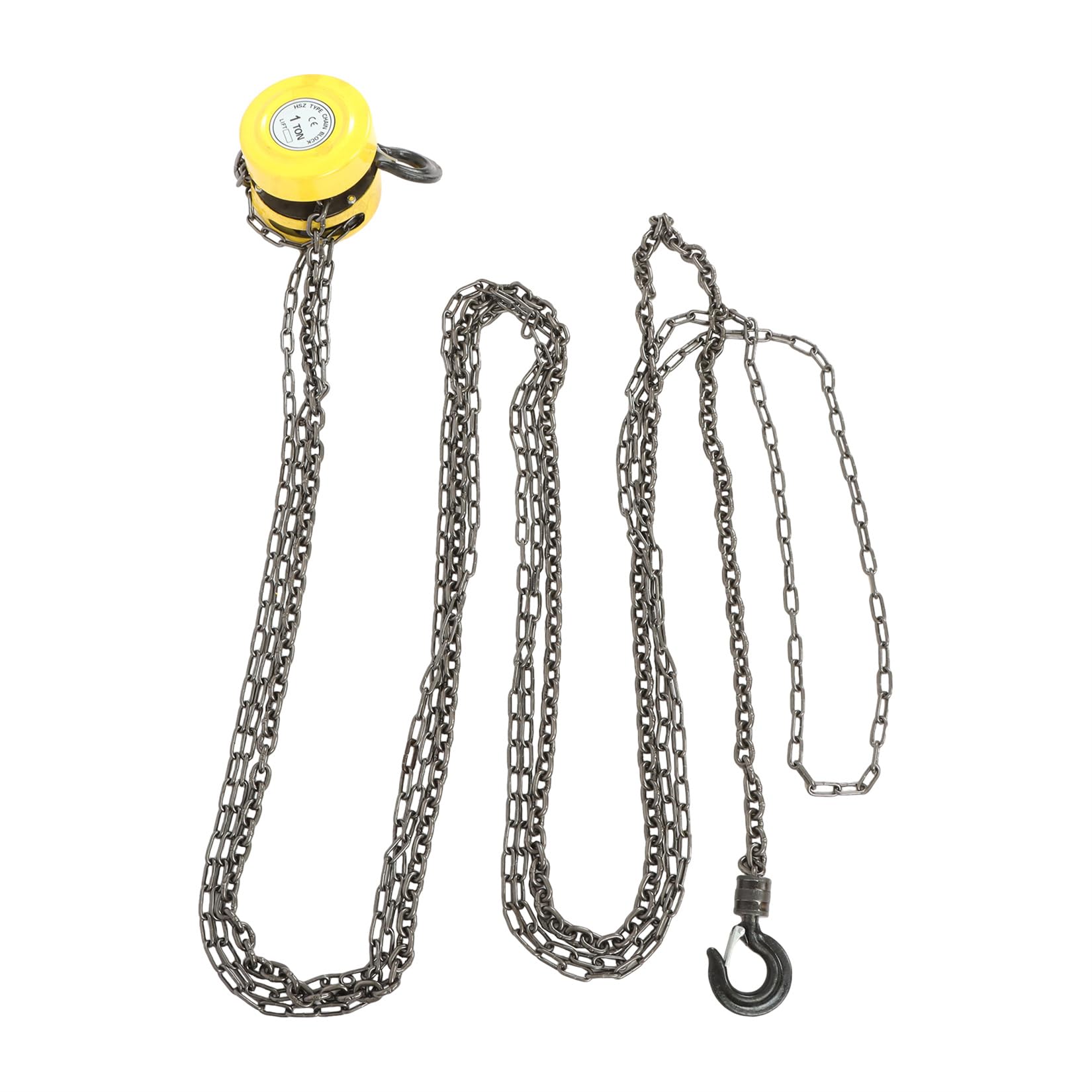 Palan à chaîne de levage à main jaune de 4,6 m findmall pour charge lourde 1T