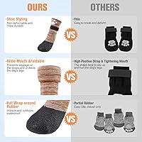 Vista 5 de BEAUTYZOO Calcetines antideslizantes para perros, zapatos para perros para pavimento caliente/frío, nieve y días de lluvia, botines de agarre
