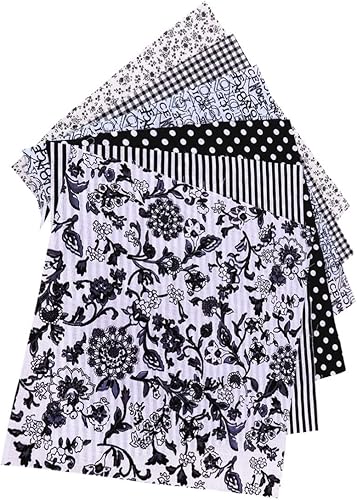 VICASKY Paquete de tela floral de algodón 7 piezas acolchados hojas precortadas florales paños de retazos para bricolaje boda Navidad manualidades