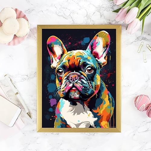 Miniatura 3 de Kits de pintura de diamantes 5D para adultos, pintura de diamante, lindo bulldog francés para decoración del hogar, arte de diamantes para regalo,