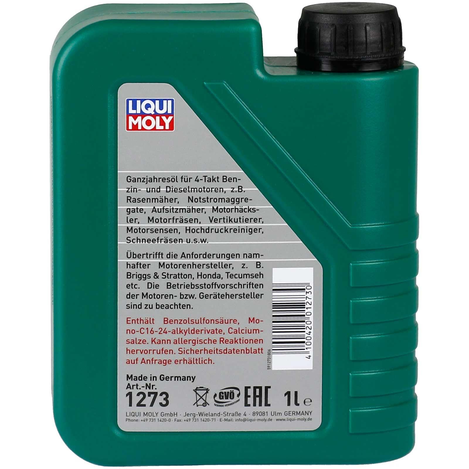 3x LIQUI MOLY 1273 Universal Gartengeräte-Öl 10W-30 4-Takt 1L