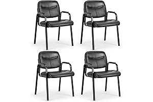 OLIXIS Office Waiting Room Chairs with PU Leather and Lumbar Support