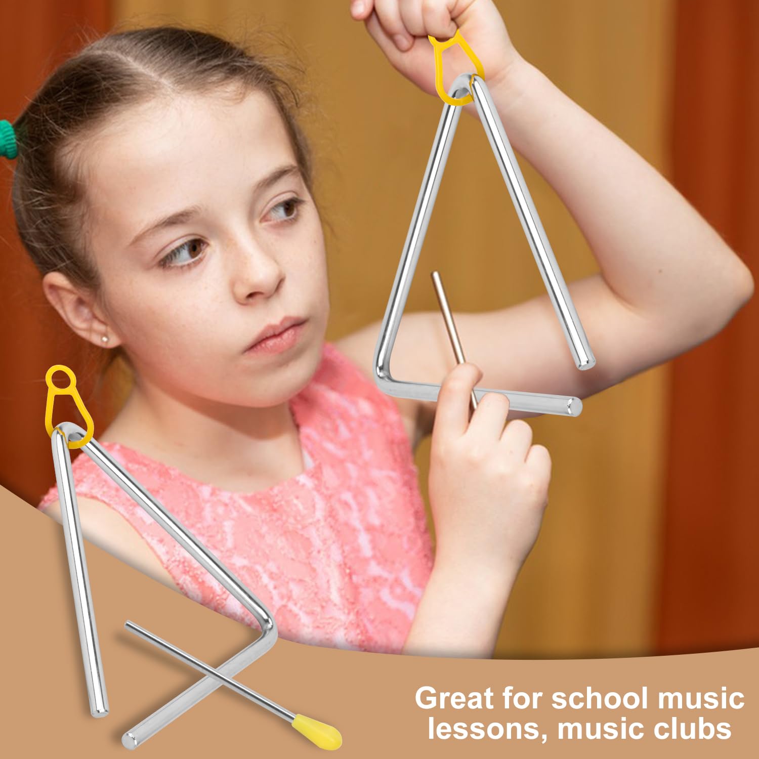 20 strumenti a percussione triangolari da 15,2 cm, strumento triangolare con percussione, strumento a triangolo a percussione ritmica per lezioni di musica, concerti, performance di band