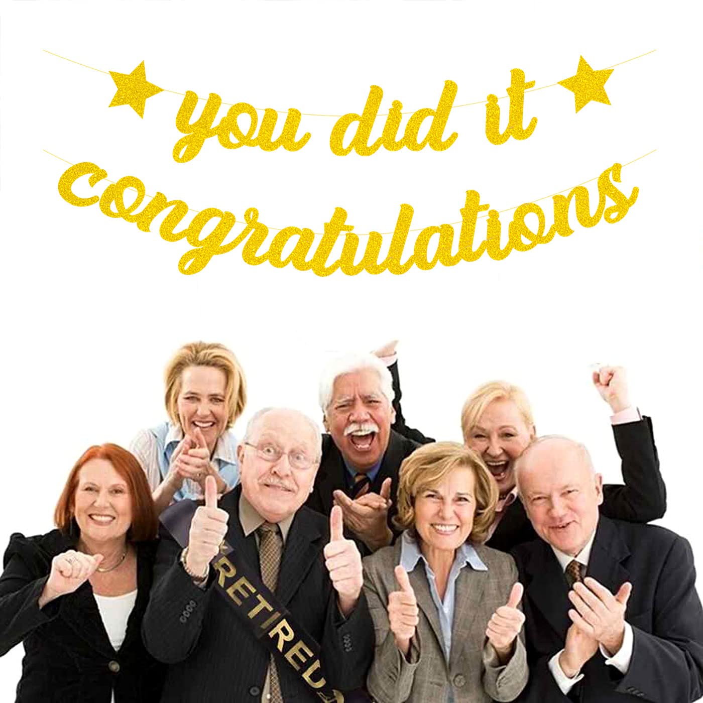 Banner „Congratulations“, 2,7 M Lang, Mit Gold-Schrift, Aus Folie, Für Wand, Tür Oder Fenster
