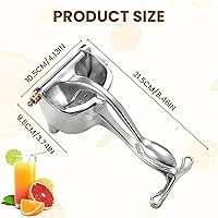 Vista 5 de Extractor de jugo de fruta fresca de aleación de aluminio, exprimidor de mano exprimidor de limón, prensa manual con agarre ergonómico, fácil