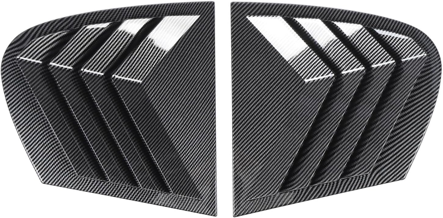 Rear Window Side Shutters Carbon Fiber Pattern, Air Vent Louver Scoop Shades Cover for 1 Series E87 2005 to 2011 - Sporty Exterior Decoration, Durable ABS Material, Easy