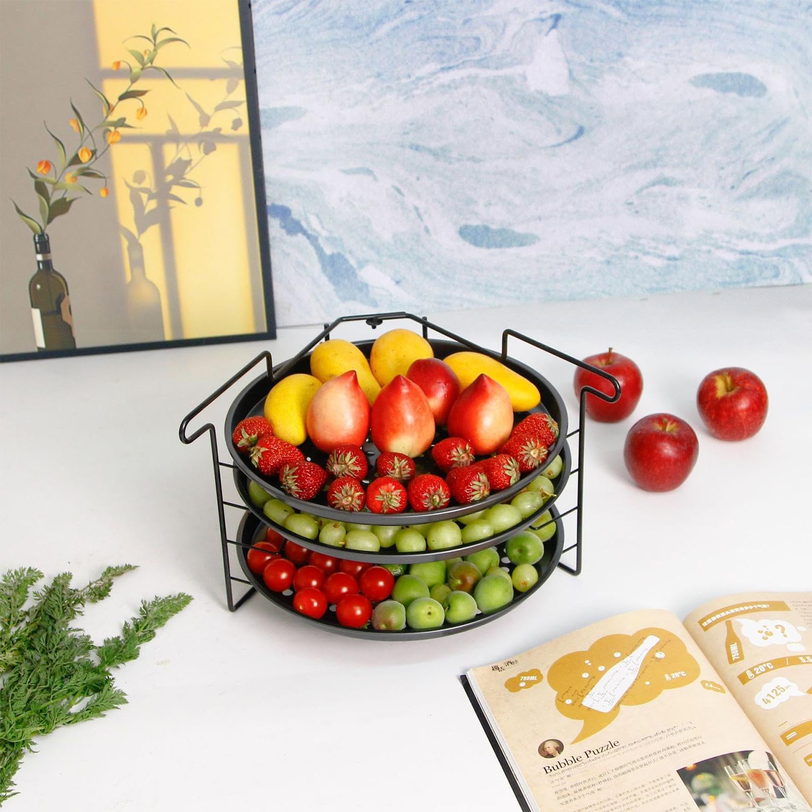 Pizza-Backgestell-Set 4-Etagen Zusammenklappbarer Schwerlast-Ständer | Pizza-Backblech-Gestell für Zuhause, Küche, Restaurant, Party, Brot und Gebäck, Profis, Bäcker und Anfänger
