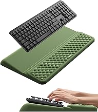Vaydeer キーボードスタンド リストレスト付き キーボード 高さ調整 手首置き 疲労低減 人間工学設計 キーボード 台 リストレスト​​ ソフトメモリーフォーム採用 オフィス/自宅/学校でのタイピングに最適（グリーン）