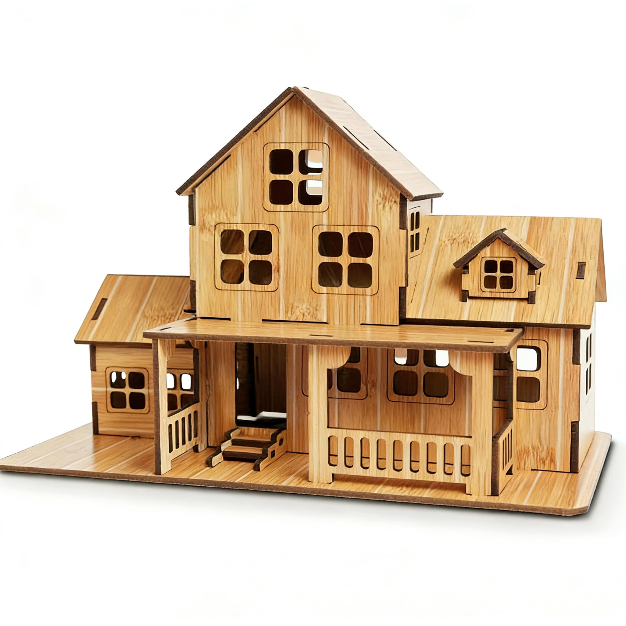3D Wooden Puzzle Dollhouse, DIY Assembly Cottage Model Kit, Laser Cut Mini House Building Toy, Creative Handmade Craft Gift for Adults & Kids, Home Decor Ornament for Birthday Christmas