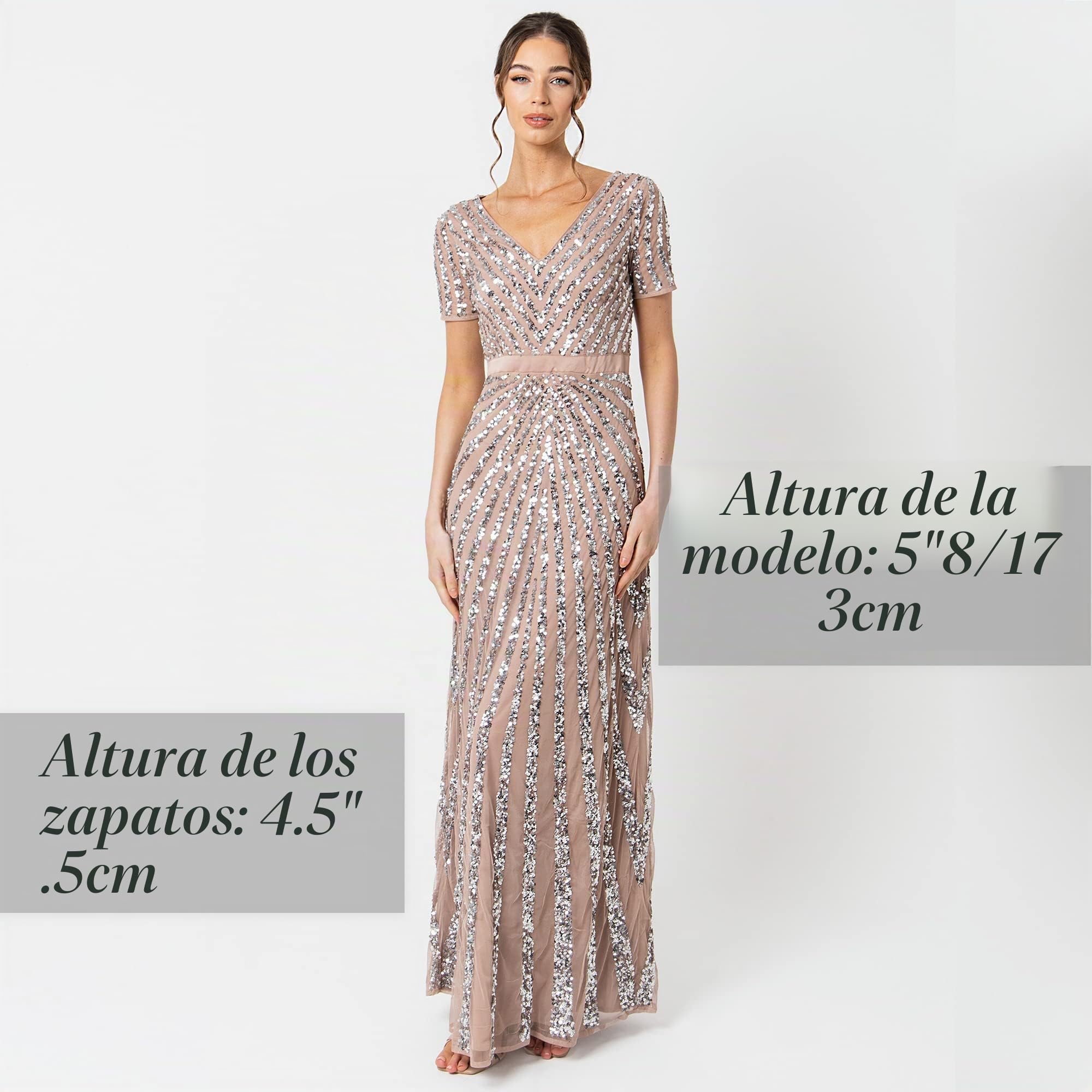 Maya Deluxe Abendkleid Pailletten Maxi Elegant für Hochzeit Vestido de la Dama de Honor De Las Mujeres