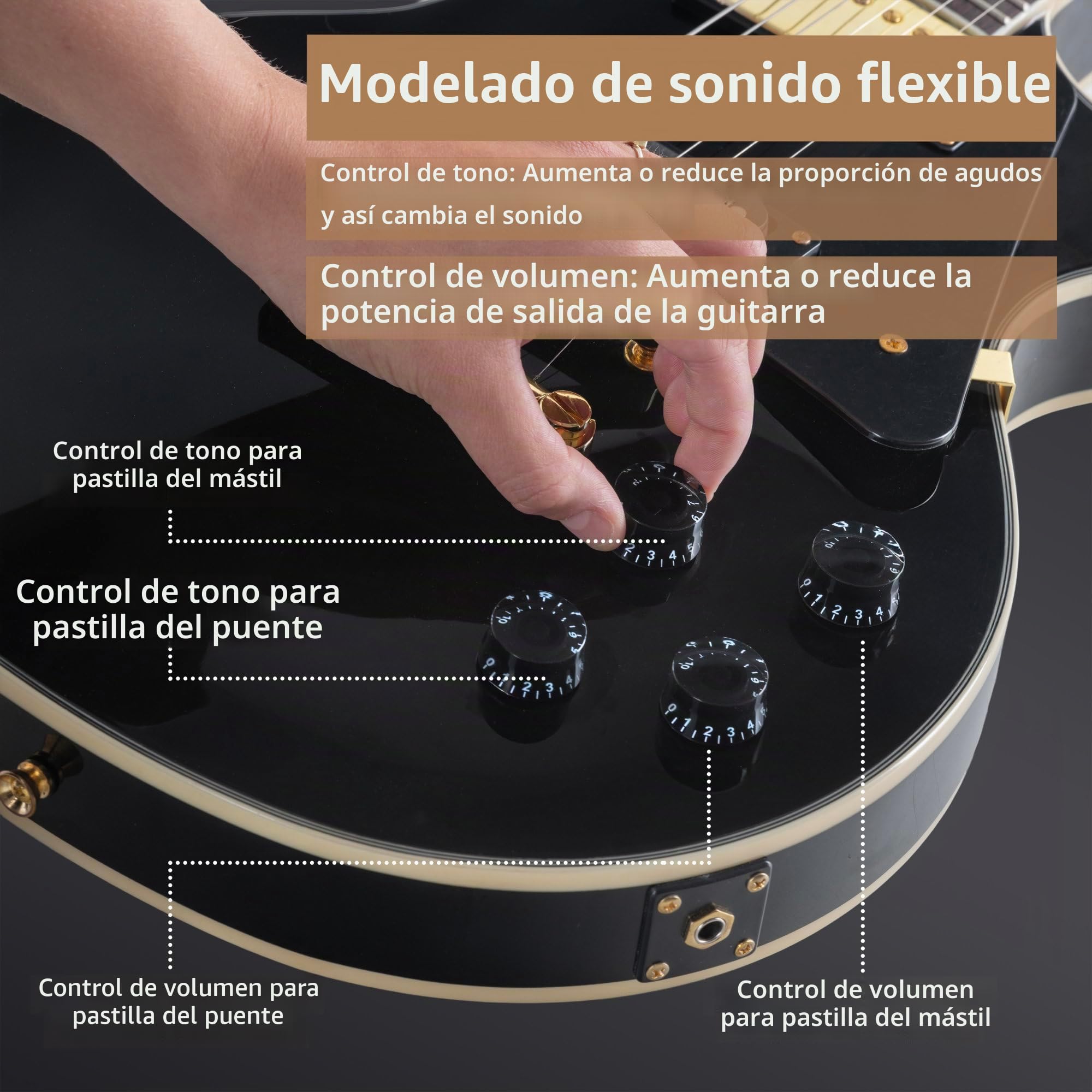 Rocktile Pro L-200BK Deluxe Guitarra Eléctrica Negra