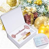 Vista 7 de Jade Roller & Gua Sha, 100% Natural Jade Face/Eye Roller and Gua Sha Massager Tool, Automoness Facial Beauty Roller Skin Care Tools for Face, Eye