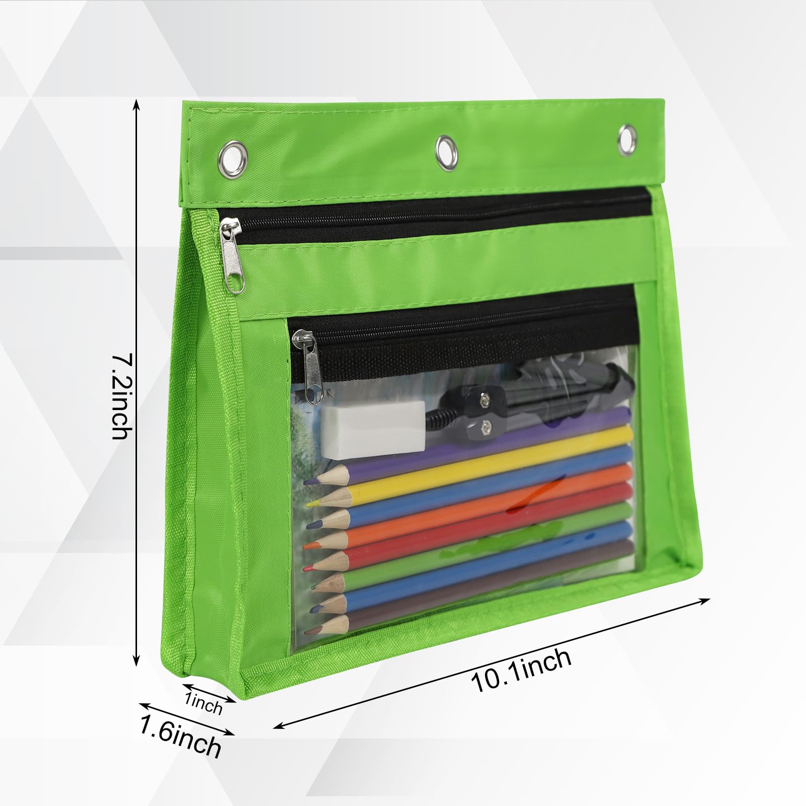 Yoeejob Estuche expandible de 1 pulgada para carpeta de 3 anillas, paquete de 18 estuches de gran capacidad con cremallera, estuche transparente de tres anillos adecuado para la escuela y la oficina