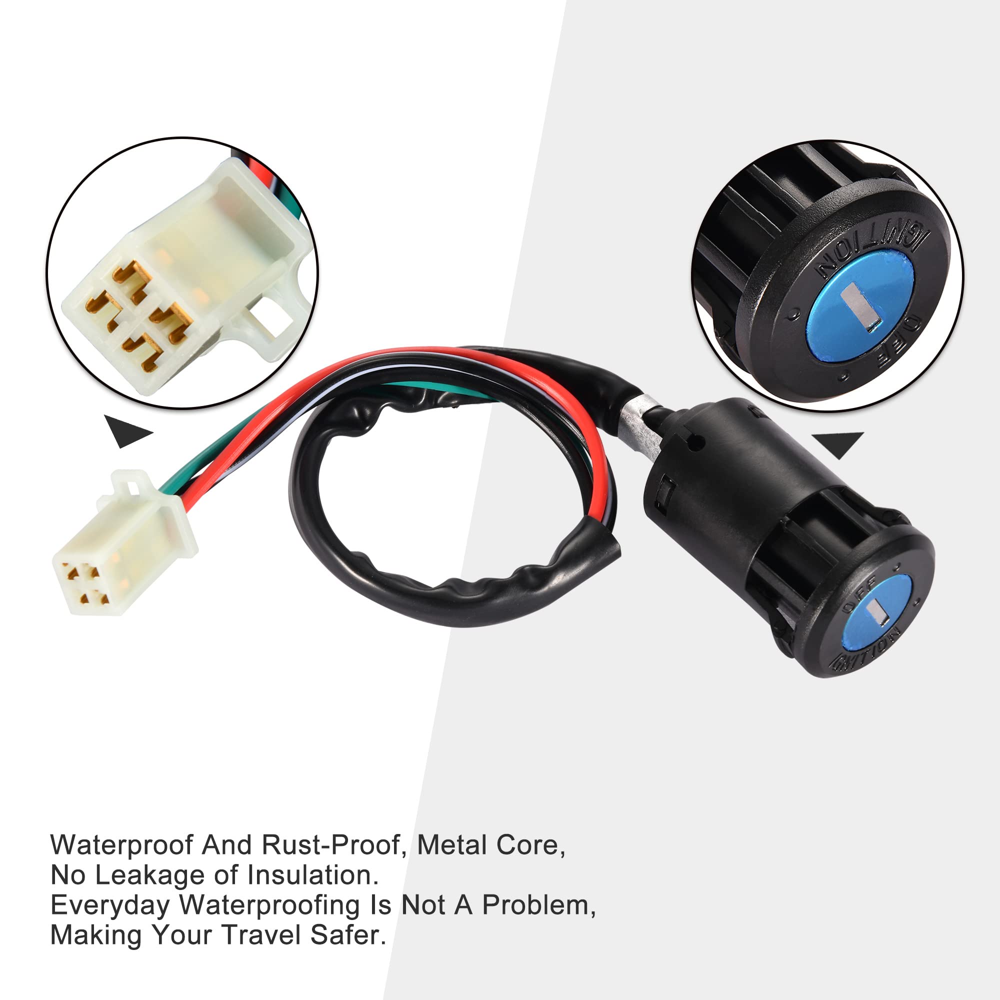 Clé De Contact 5 Fils Avec Capuchon GOOFIT – Pour ATV, Go-Kart 50cc à 150cc – Commutateur D’allumage De Remplacement