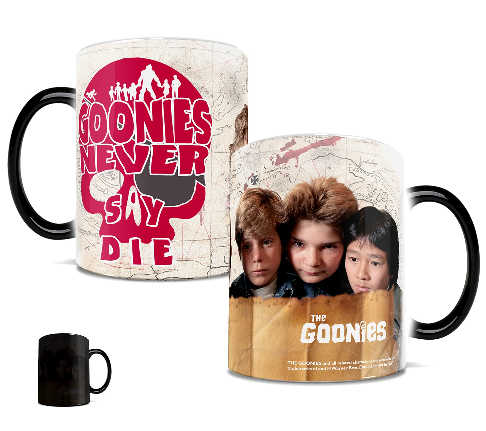 Morphing Mugs The Goonies - Never Say Die - One 11 oz Color Changing Heat Sensitive Ceramic Mug – Image Revealed When HOT Liquid Is Added!