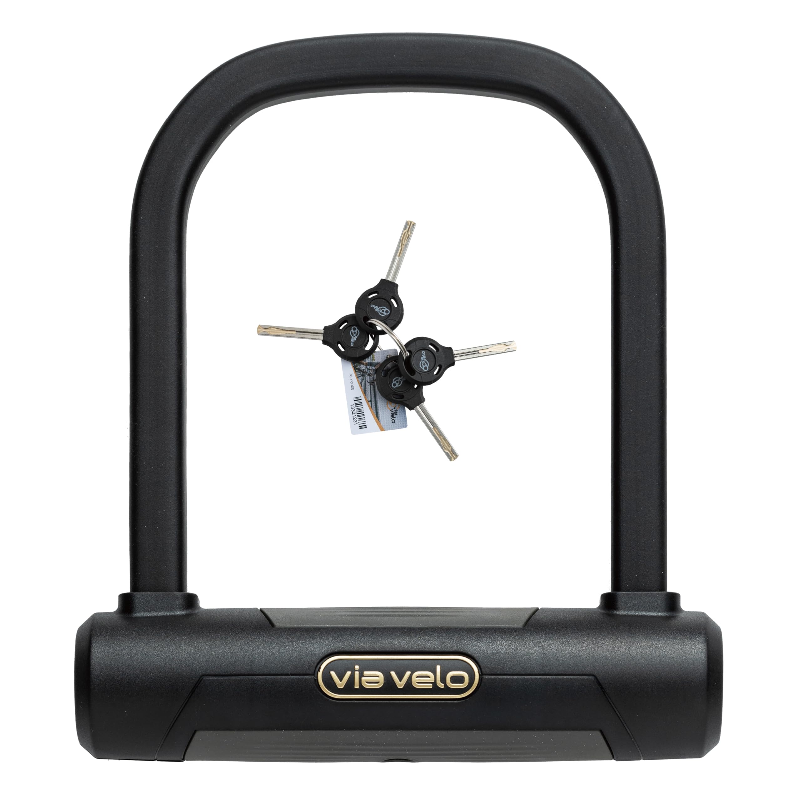 Via Velo Bike U Lock | Via Velo Elite Short U Lock 20CrMnTi Steel Anti-Theft 17mm Shackle Inside Size: 4.7 x 5.7 in Sold Secure Diamond Approval for Electric Bikes, Scooters & Folding Bikes