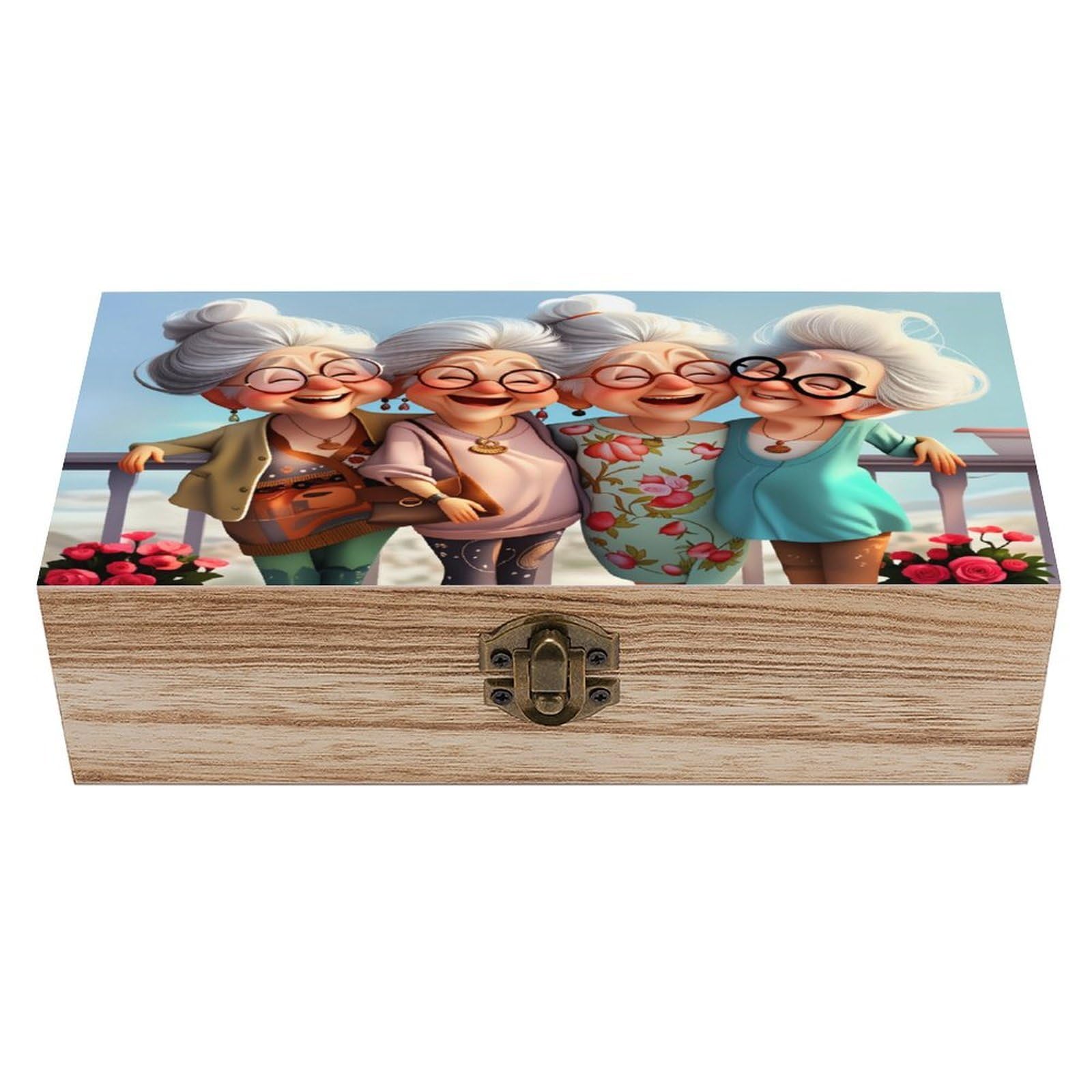 asbwuo Adorable Grandma Vintage Wooden Keepsake Box