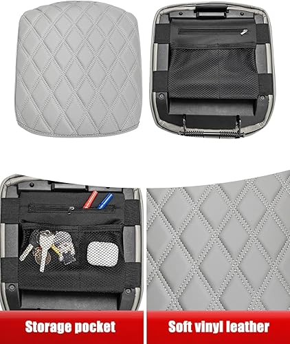 Miniatura 2 de KBH Funda para reposabrazos de consola central para Honda Pilot 2009-2015, accesorios interiores de cuero de vinilo, protector de cojín con bolsillo