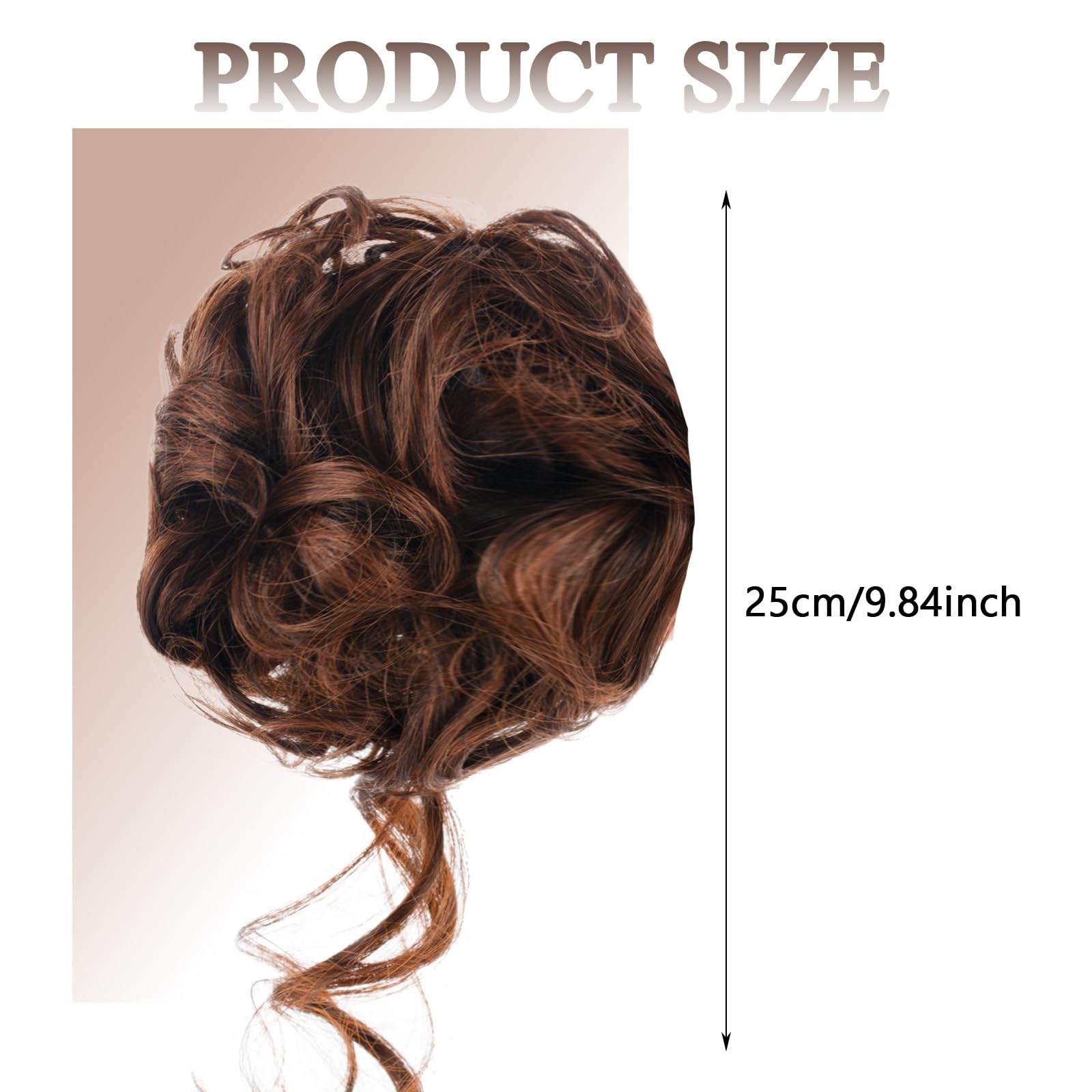 GWAWG Hair Accessories Bun Claw Clip Messy Bun Ponytail Extension Claw Clip Hair Extension Clips Hair Scrunchies for Women (Light brown) - Image 2