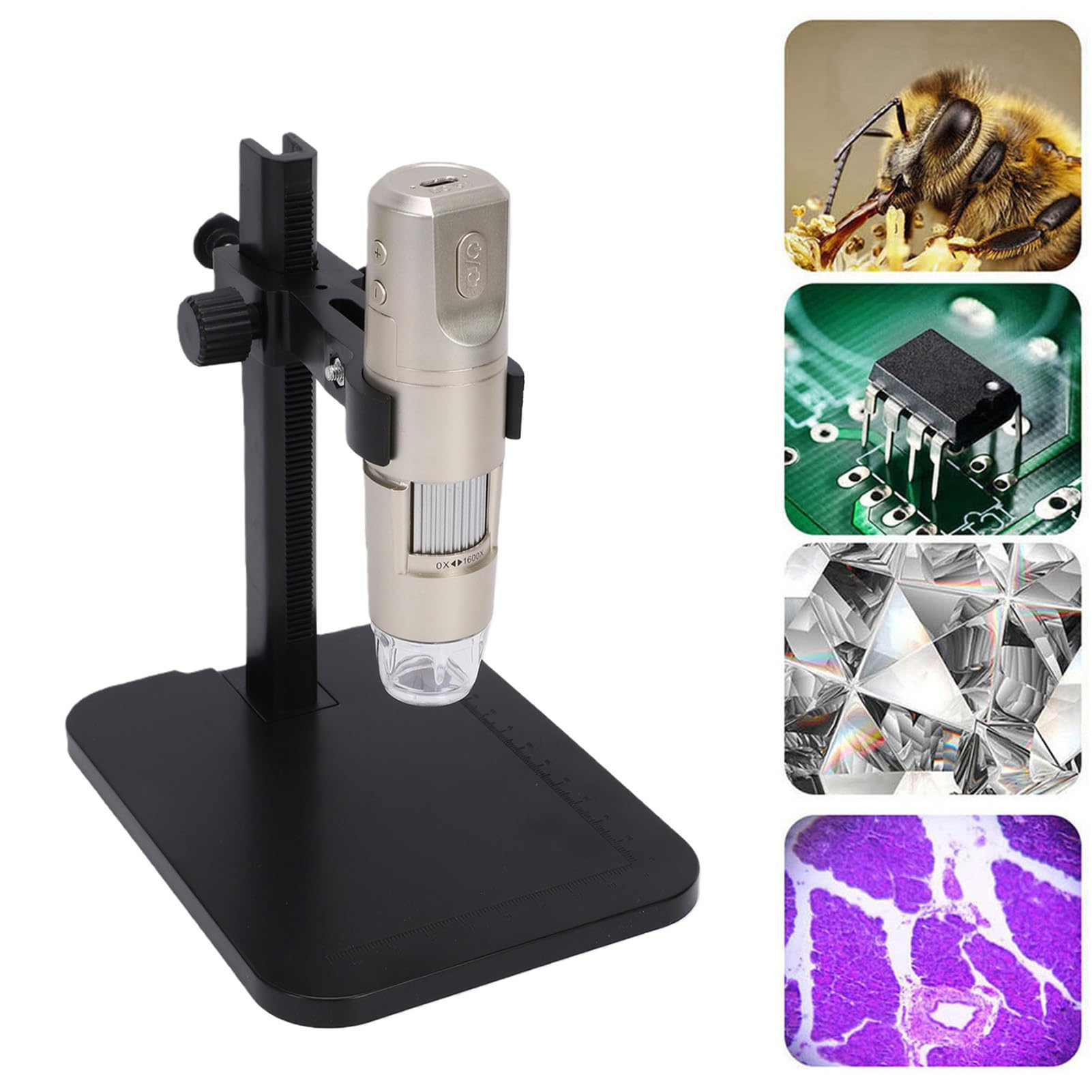 Cocoarm Microscopio Digital Inalámbrico 1600x con Soporte Ajustable para
