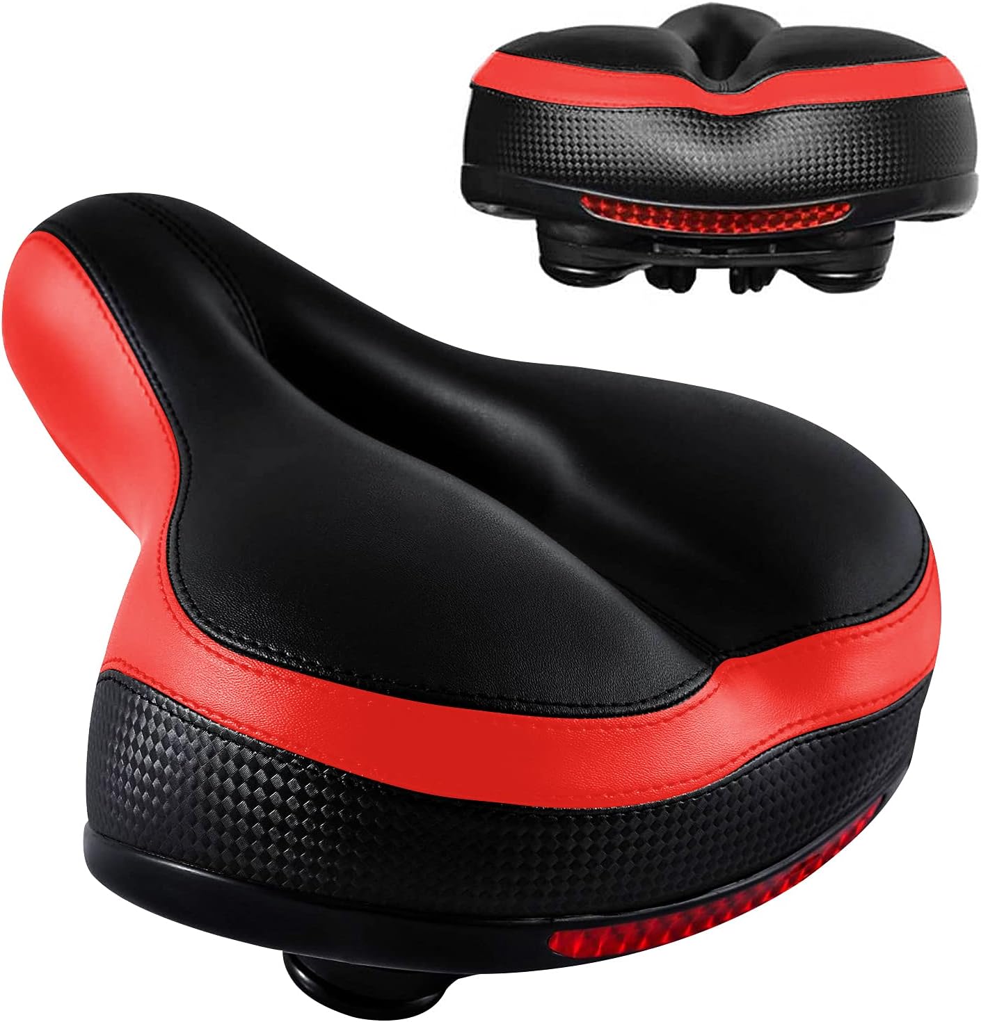 AOLANDERBicycle Saddle with Dual Shock Absorbing Ball Most Comfortable Leather Bike Seat Memory Foam Padded Giant Bicycle Seat Men Women New Look MTB Road City Bike Saddle with