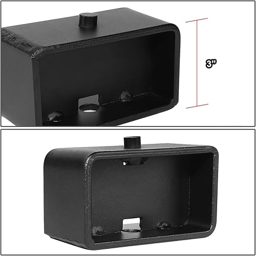 Miniatura 3 de J2 Engineering J2-LK-NS-R-002-BK Kit de bloque de elevación de nivelación trasera de 3 pulgadas con pernos en U compatible con los modelos Titan XD